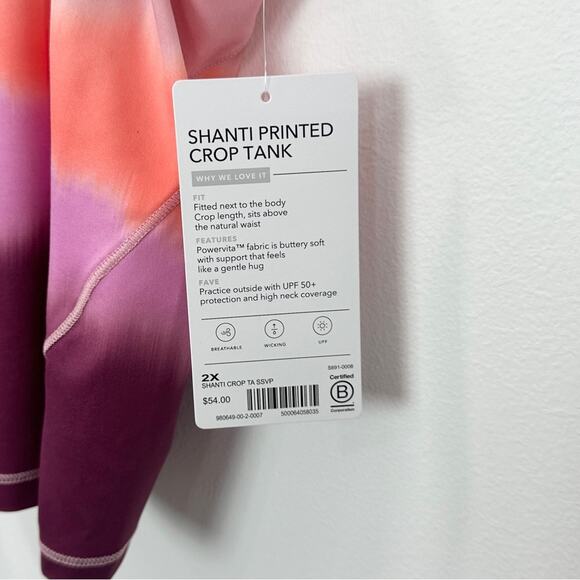 Athleta Shanti Printed Crop Tank in Sea Spray NWT size 2X Athletic - Picture 6 of 7